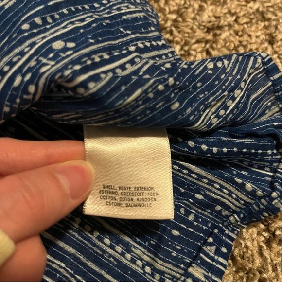 Maeve Anthropologie Short Sleeve Orchid Island Blue Split Neck Pleated Top Sz 2 - Picture 6 of 8